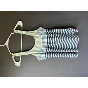 Roxy Striped Button Strap Tank Top Size Large